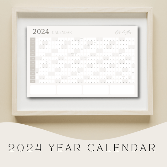 2024 Year-at-a-Glance Planning Poster - Annual Overview Calendar