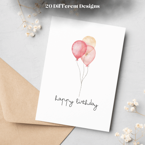 Printable Birthday Card (Collection of 20 Designs)