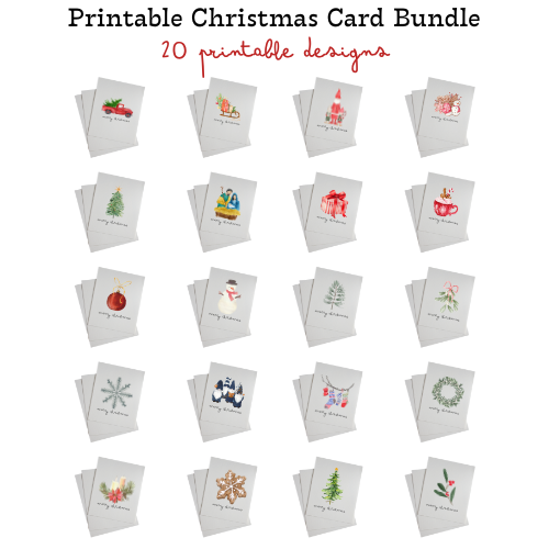 Printable Christmas Card (Collection of 20 Designs)