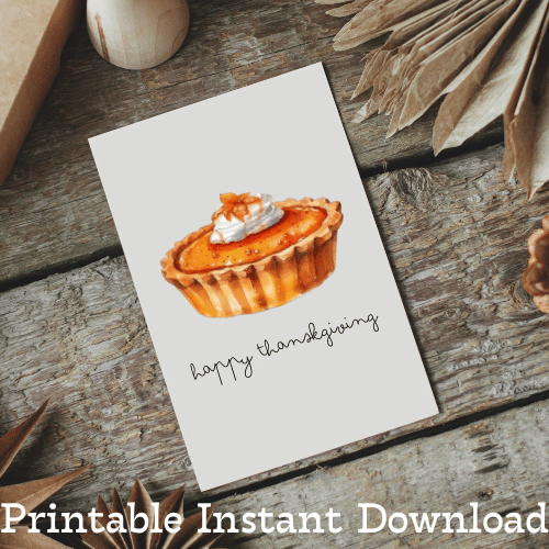 Printable Thanksgiving Cards - Single Card Digital Download File