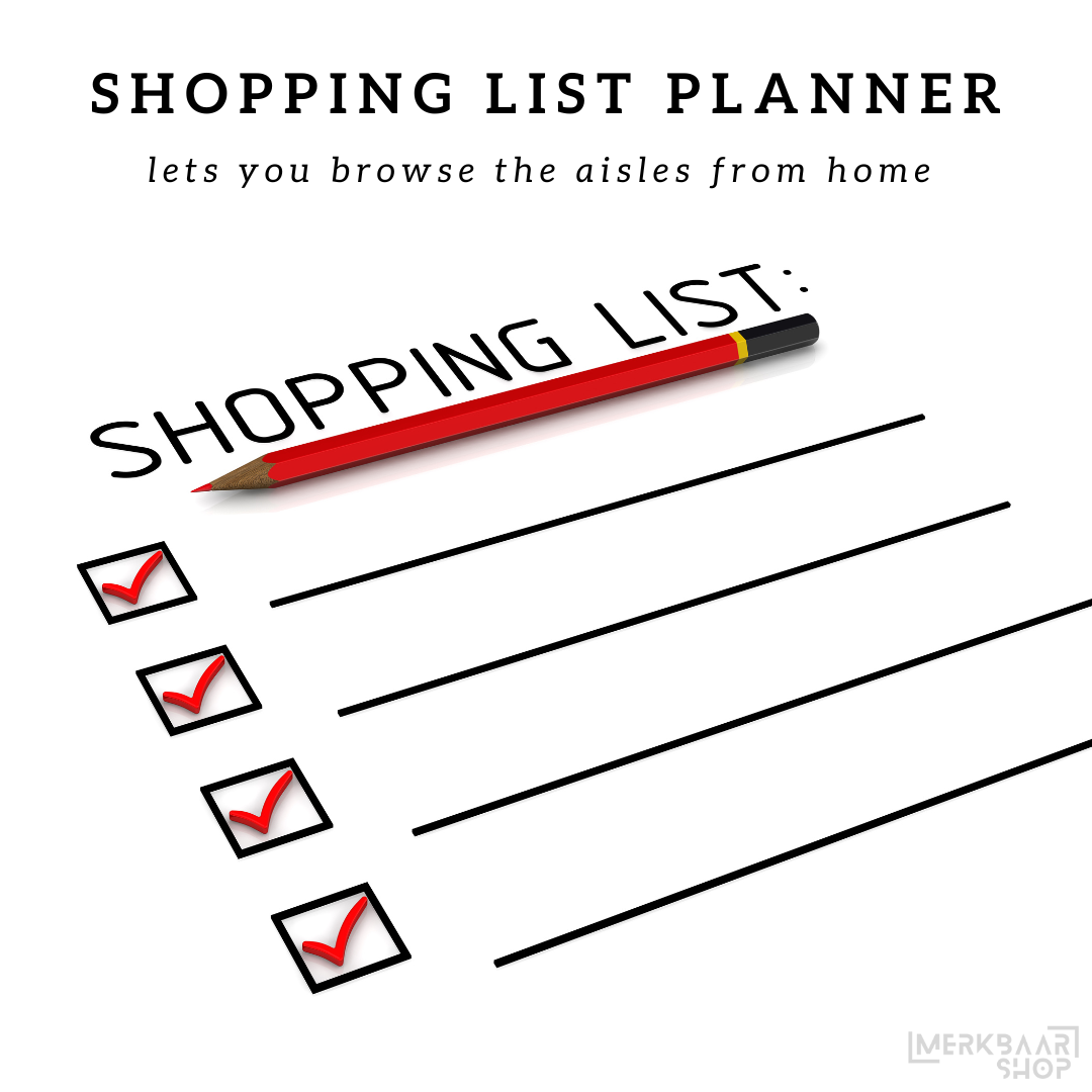 Shopping List Planner - Browse the Aisles From Home  - Digital Download