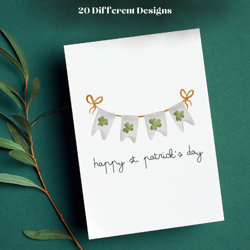 Printable St. Patrick's Day Card (Collection of 20 Designs)