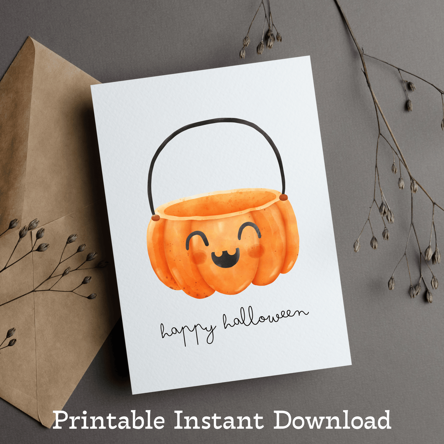 Printable Halloween Cards - Single Card Digital Download File